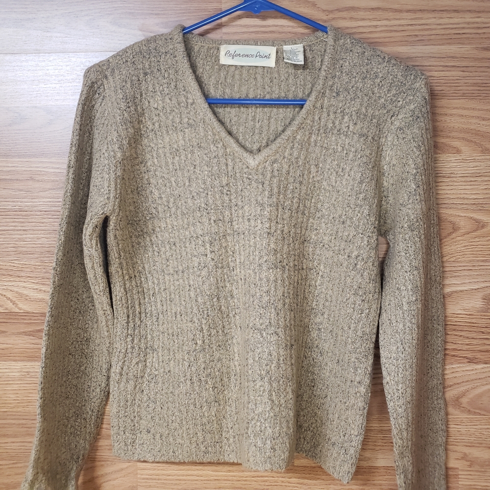 Performance Point Women's V-Neck Sweater - Tan